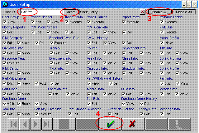 User Setup Form