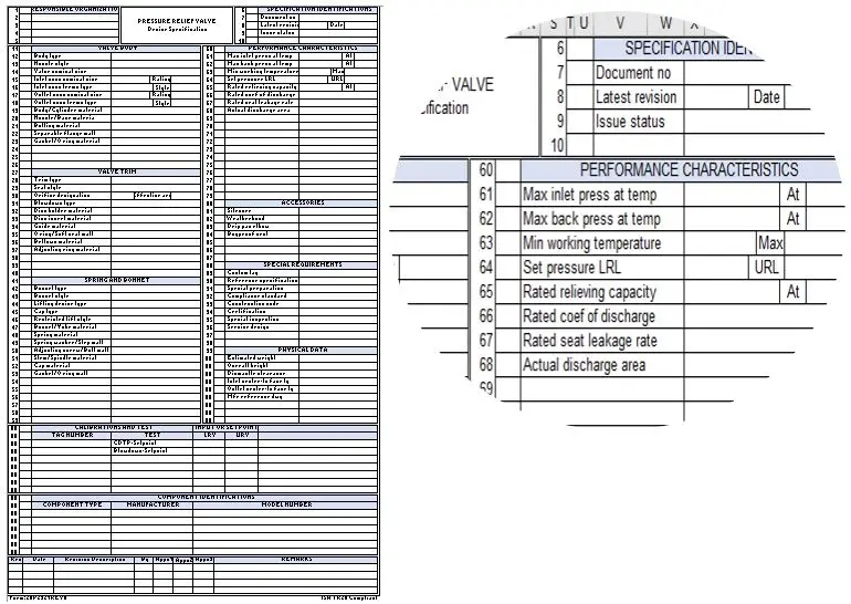 ISA TR20 PRV Datasheet Excel Template Preview